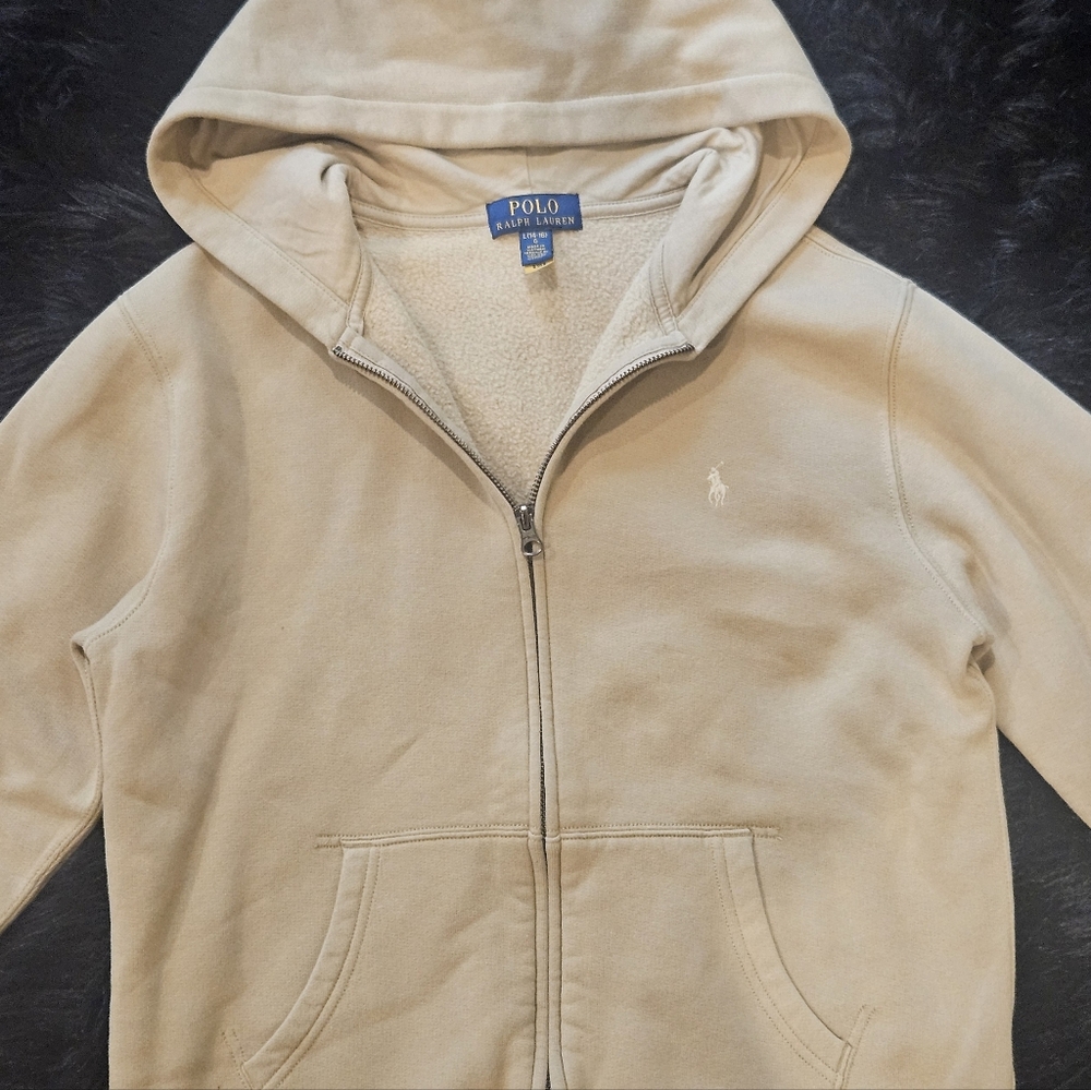 Polo by Ralph Lauren Kids Beige Zip-Up Hoodie